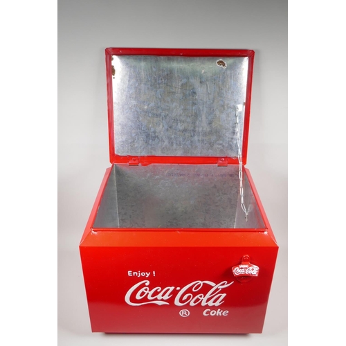 44 - A vintage style Coca Cola cool box 45 x 37cm