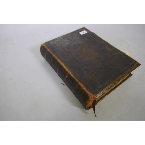 46 - C19th Brown's self interpreting family bible of the Old and New Testaments, published Adam & Co,... 