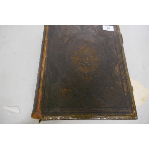 46 - C19th Brown's self interpreting family bible of the Old and New Testaments, published Adam & Co,... 