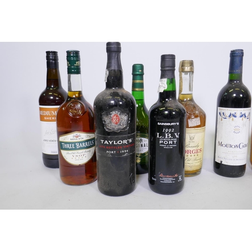 53 - Quantity of Spirits, ports and wines, Taylor's LBV port 1994, Borges 5 Star brandy, Bols, Madeira, G... 