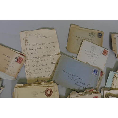 55 - Collection of stamped addressed envelopes from 1920s, UK and foreign stamps