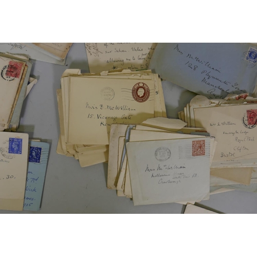 55 - Collection of stamped addressed envelopes from 1920s, UK and foreign stamps