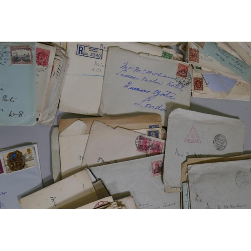 55 - Collection of stamped addressed envelopes from 1920s, UK and foreign stamps