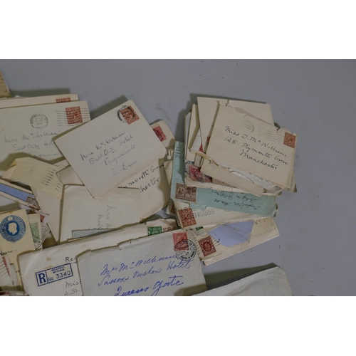 55 - Collection of stamped addressed envelopes from 1920s, UK and foreign stamps