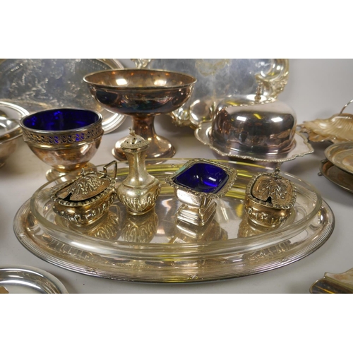 632 - A large quantity of silver plated items to include trays, tureens, finger bowls, etc