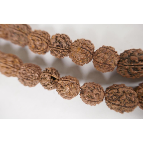 644 - A string of Rudraksha mala beads, 170cm long