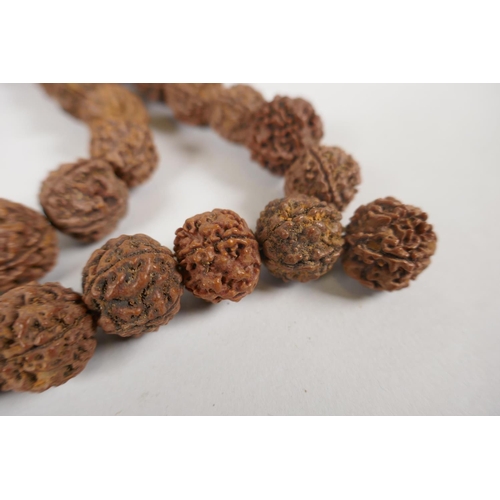 644 - A string of Rudraksha mala beads, 170cm long