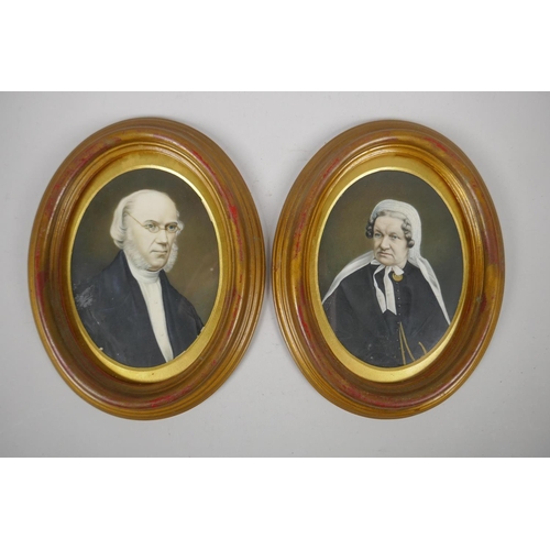 807 - A pair of C19th portrait miniatures depicting Dr Nicol of Jedburgh, Scotland, and his wife Margaret ... 