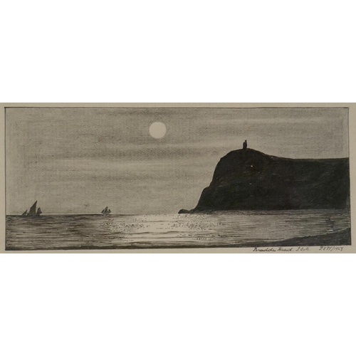 851 - P.V. Williams, View from Lake Gresford, ink and wash, signed with a monogram and dated (19)28, 22 x ... 