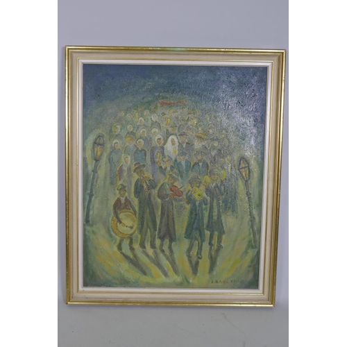 861 - Simon Natan Karczmar, (Polish/Israeli, 1903-1982), Jewish wedding, signed, c.1960, oil on canvas, 56... 