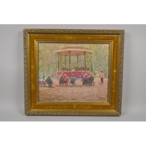 875 - Paul Maze, Hyde Park bandstand, pastel on paper, 29 x 24cm