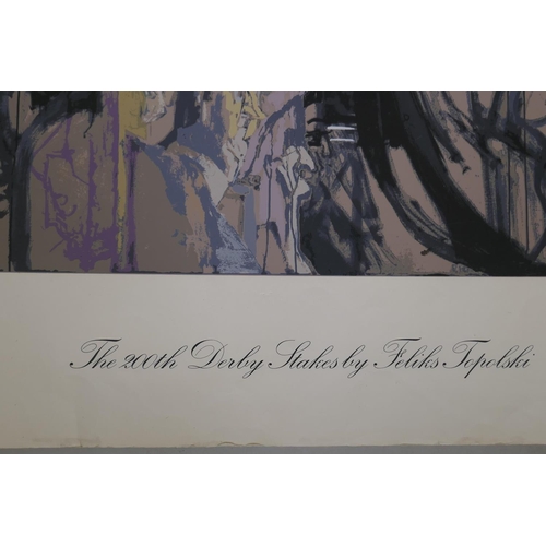 891 - After Feliks Topolski, The 200th Derby Stakes, colour silkscreen, No 238/250, signed by the artist, ... 