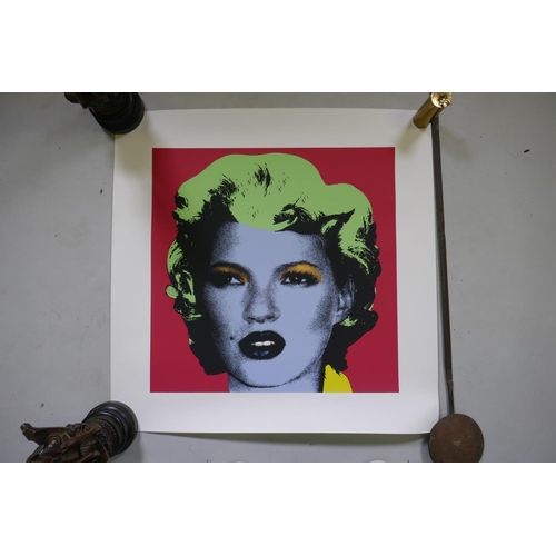 901 - After Banksy, Kate Moss, limited edition copy, screen print No. 30/500, by the West Country Prince, ... 