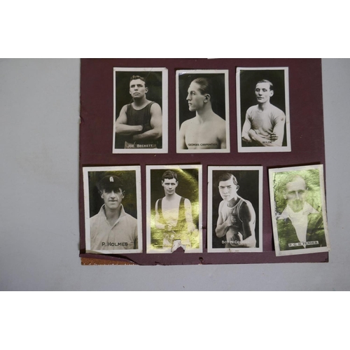 96 - Collection of vintage cards, footballers, cricketers and boxers, supplied by Adventure and Chums pub... 