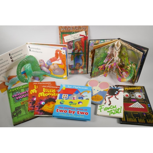 84 - A collection of Jan Pienkowsi pop-up books including Little Monsters, Robot, ABC Dinosaurs, Haunted ... 