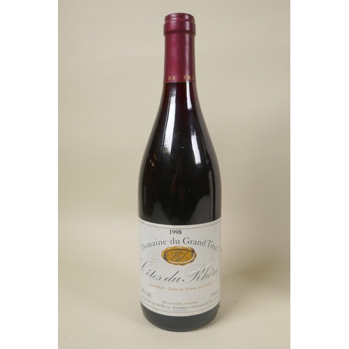 101 - Four bottles of red wine to include a Domaine du Grand Tinel Cotes du Rhone 1998, a Baron Villeneuve... 