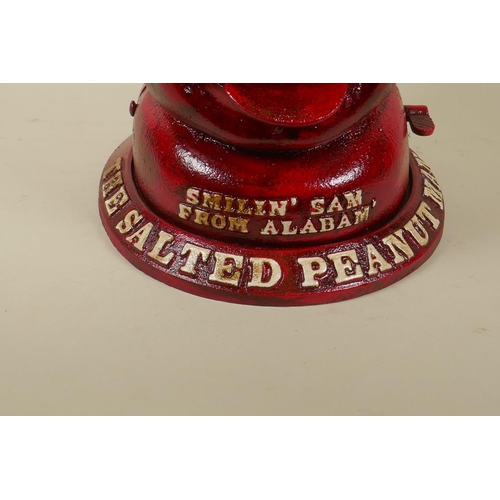 103 - A large oversized painted cast iron savings bank, 'Smilin' Sam from Alabam -  the Salted Peanut... 