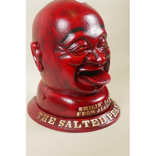 103 - A large oversized painted cast iron savings bank, 'Smilin' Sam from Alabam -  the Salted Peanut... 