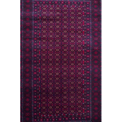 1065 - A fine hand woven burgundy ground full pile Afghan balouch nomadic rug, 118 x 186cm