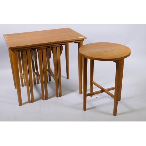 1092 - A mid century Danish teak nest of five occasional tables designed by Poul Hundevad, 62 x 42 x 52cm