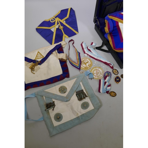 18 - A collection of Mason's regalia and medals etc