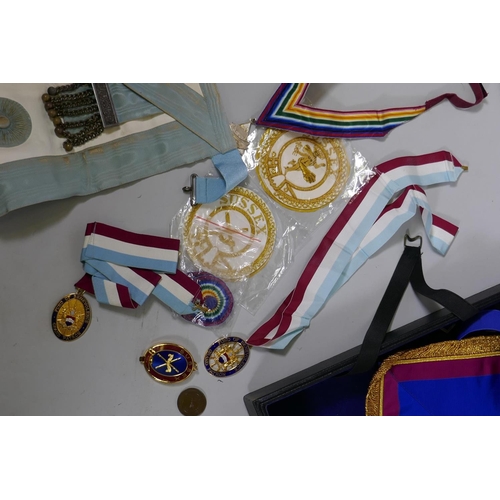 18 - A collection of Mason's regalia and medals etc