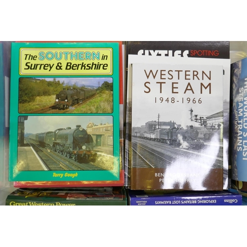 74 - An extensive collection of books on steam and modern railways, including periodicals and magazines f... 