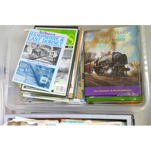 74 - An extensive collection of books on steam and modern railways, including periodicals and magazines f... 