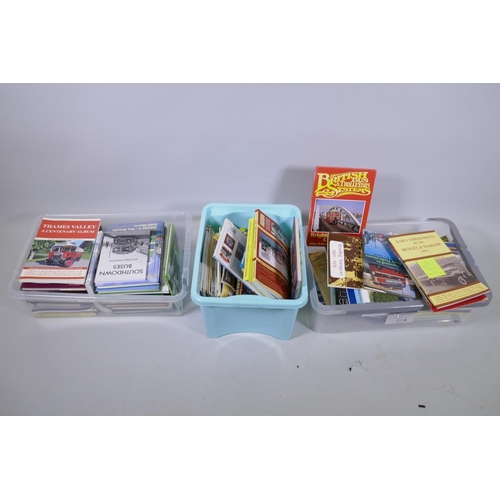 77 - Collection of books on buses and trolley buses, and magazines from Waterways world