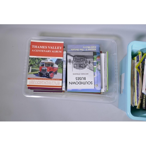 77 - Collection of books on buses and trolley buses, and magazines from Waterways world