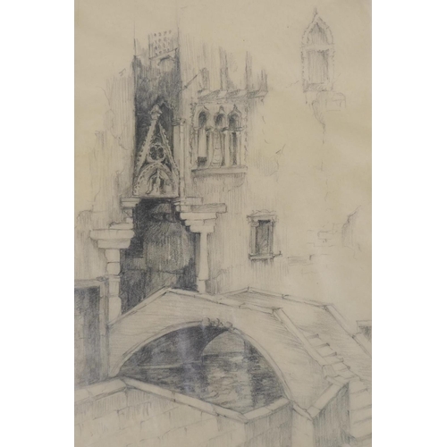 816 - Hanna von Philippovich, (1890-1970), Venezia, pencil on paper with attribution verso, 21 x 27cm