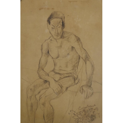 819 - Constant, Anton Nieuwehuys, (Dutch, 1920-2005), study of male, signed Constant, pencil on paper, 28 ... 