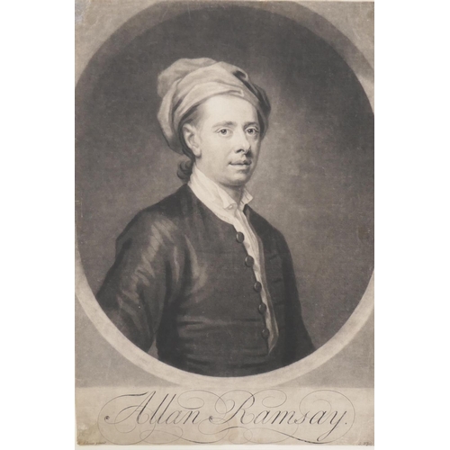 829 - George White, (British, 1684-1732), after William Aikman Allan Ramsay, mezzotint, published c1720, s... 