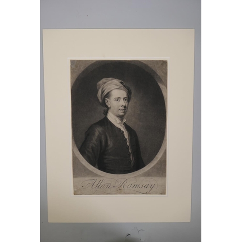 829 - George White, (British, 1684-1732), after William Aikman Allan Ramsay, mezzotint, published c1720, s... 