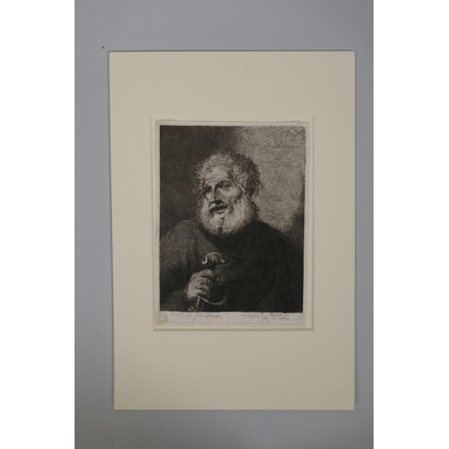 842 - William Baillie, (Captain W. Baillie, Irish, 1723-1810), after Salvator Rosa, 'Old man with long bea... 