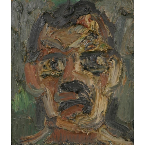 847 - In the manner of Frank Auerbach, head study of a man, impasto oil on board, 30 x 25cm