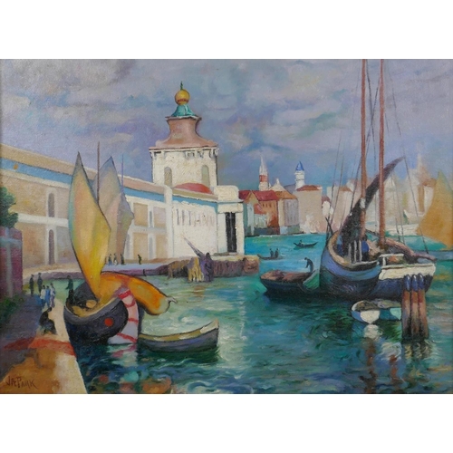 849 - In the manner of John Anthony Park, (British, 1880-1962), Venetian scene, oil on canvas board, 50 x ... 