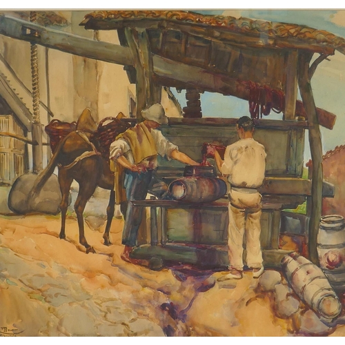 861 - Francisco Bonnin Guerin, (Spanish, 1874-1963), Sania Ursula, Tenerife, 1933, watercolour, 45 x 49cm