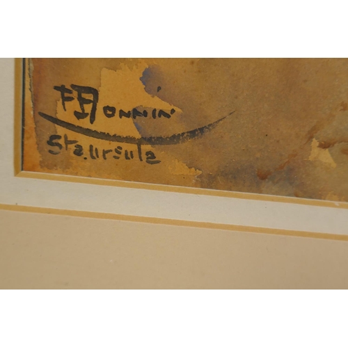 861 - Francisco Bonnin Guerin, (Spanish, 1874-1963), Sania Ursula, Tenerife, 1933, watercolour, 45 x 49cm