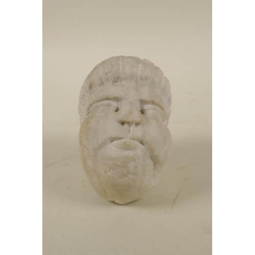 87 - An ancient Greek/Anatolian marble head, possibly C3rd BC, acquired in Turkey early C20th, 10cm high