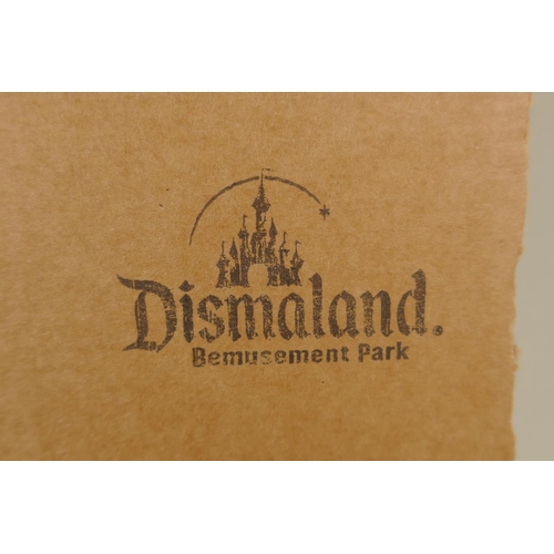 897 - After Banksy, Bomb Love - Dismaland Enjoy your Free Art, stencil on corrugated cardboard, 23 x 28cm,... 