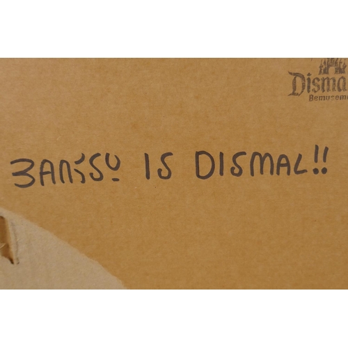 897 - After Banksy, Bomb Love - Dismaland Enjoy your Free Art, stencil on corrugated cardboard, 23 x 28cm,... 