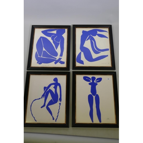 906 - After Henri Matisse, Blue Nude, four prints, 39 x 49cm