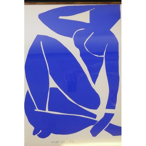 906 - After Henri Matisse, Blue Nude, four prints, 39 x 49cm