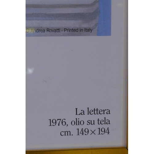 914 - After Fernando Botero, La Lettera, 1976 colour print, published LEM Milano & Edizioni Carte Segn... 