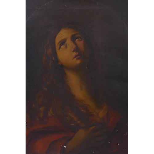 915 - After Guido Reni, St Mary Magdalene, unsigned, C19th, inscribed on the stretcher A. Holland, oil on ... 