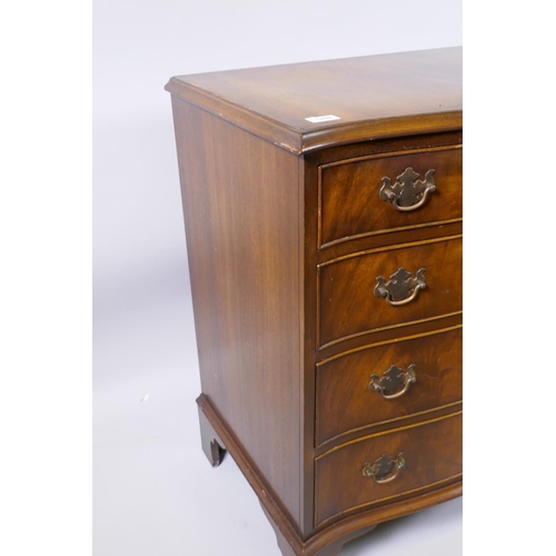 1186 - A Bevan Funnell Regency style mahogany serpentine front chest of four graduated drawers, raised on b... 