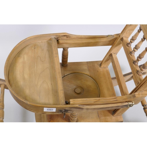 1189 - A turn of the century satin walnut child's metamorphic high chair