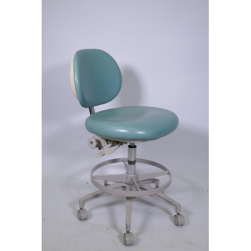 1104 - An A-dec of Newberg, Or, USA rise/fall and swivel dentist's chair, model No. 1621