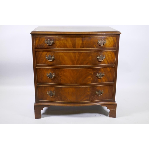 1186 - A Bevan Funnell Regency style mahogany serpentine front chest of four graduated drawers, raised on b... 